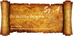 Szibilla Aranka névjegykártya